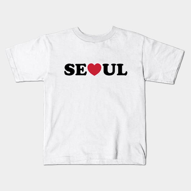 Seoul Love Heart Kids T-Shirt by tinybiscuits